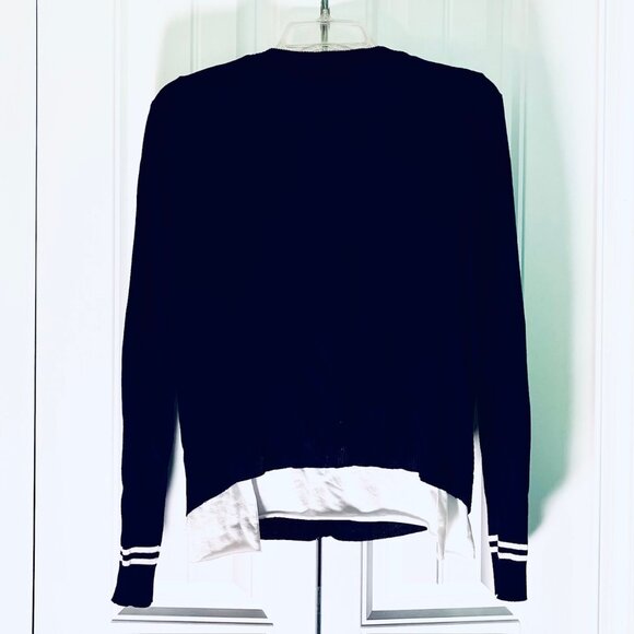 Voodoo Vixen Sailor Girl Cardigan Sweater in Navy Blue/White (Like New) - Picture 3 of 11